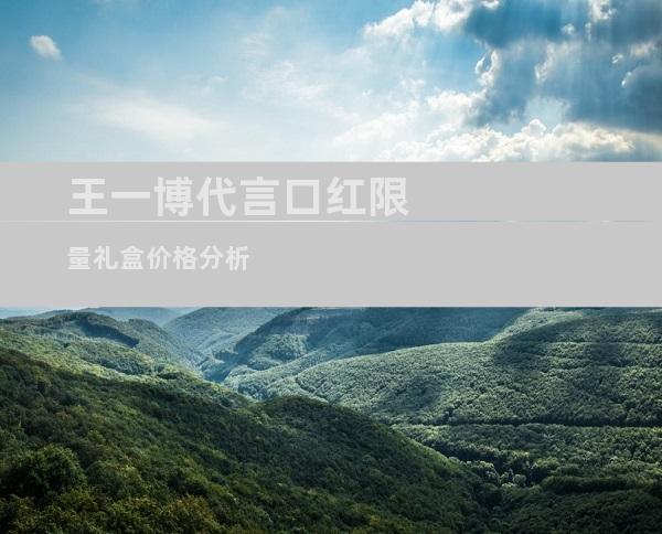 王一博代言口红限量礼盒价格分析