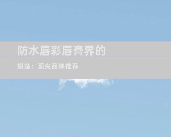 防水唇彩唇膏界的翘楚：顶尖品牌推荐